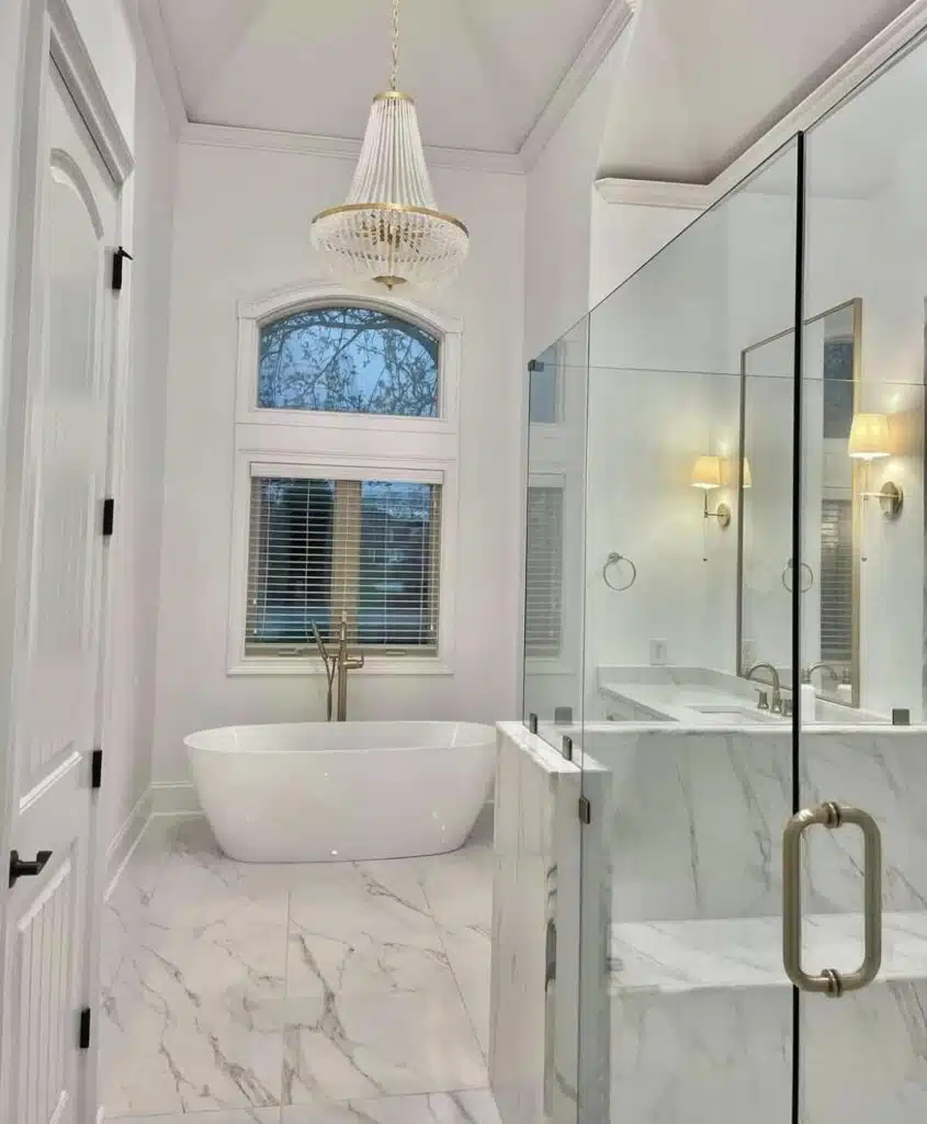 Custom tiled walk-in shower