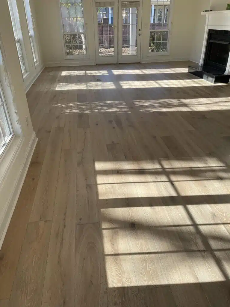Luxury vinyl flooring in a finished interior